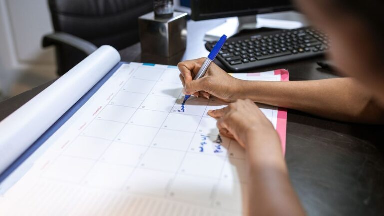 Terminplanung im Tischkalender